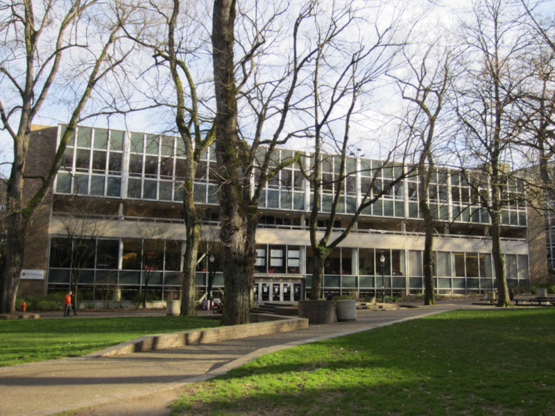 Aerial photograph of the Portland State University